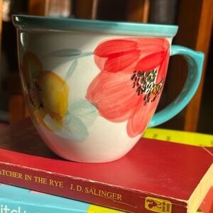 Pioneer Woman Floral Mug Teal Interior Large Coffee Cup Ree Drummond